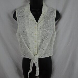 Forever 21 Women Woven Summer Button up Top Size S